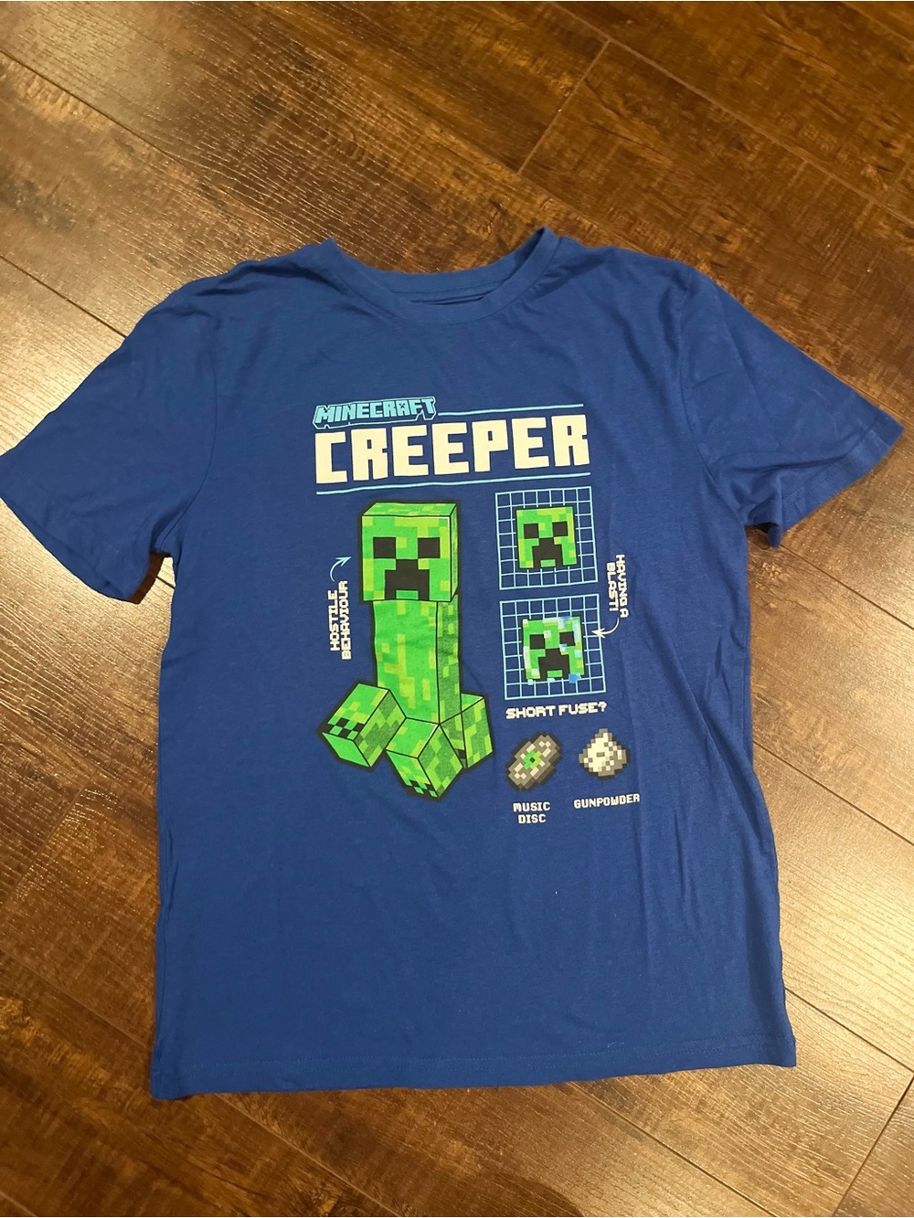 Minecraft Creeper Graphic Tee - Blue